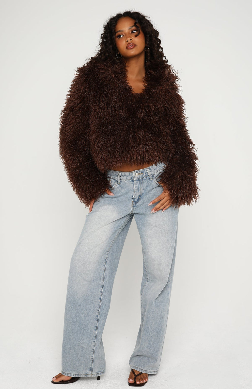 Weekend Away Faux Fur Jacket Chocolate