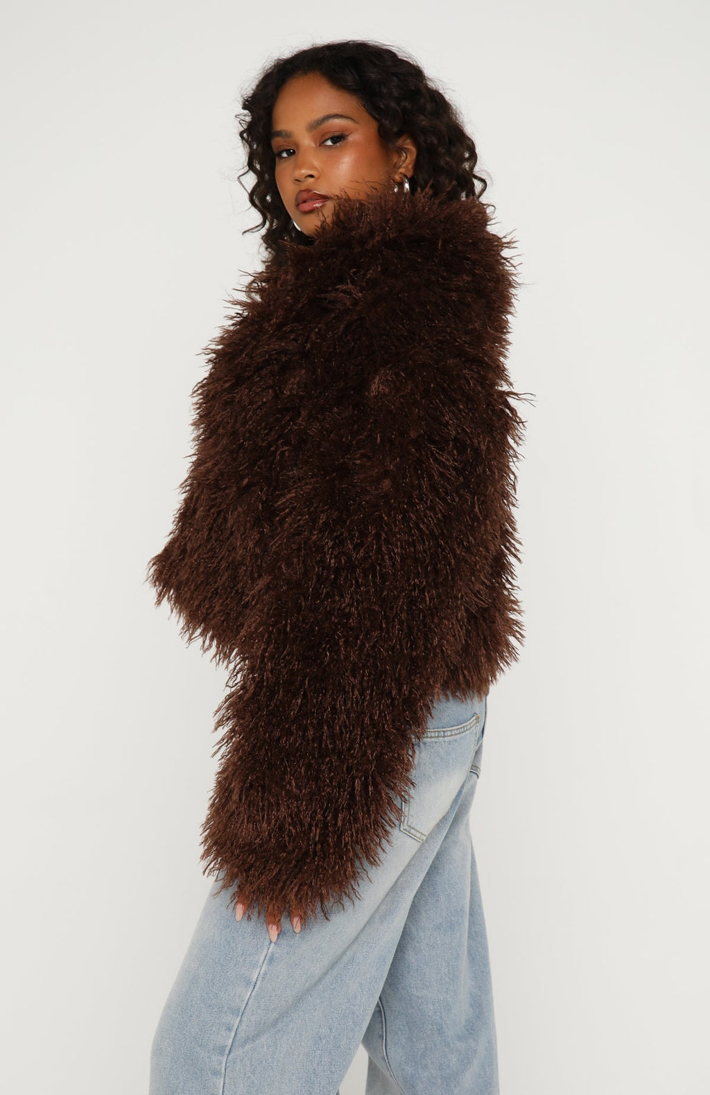 Weekend Away Faux Fur Jacket Chocolate