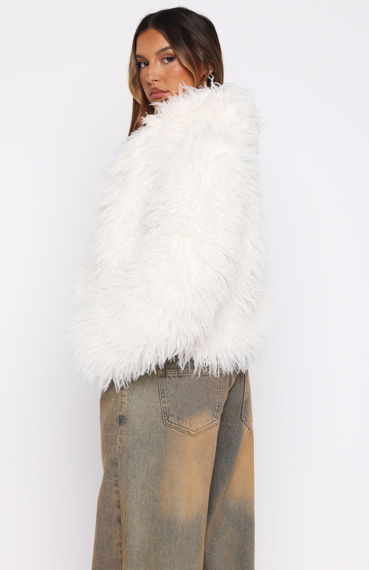 Weekend Away Faux Fur Jacket Cream